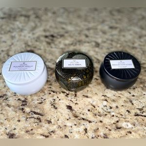 3 -  Voluspa 4.5 oz. Tin Candles
